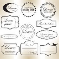 Vintage frame set retro Calligraphic design elements