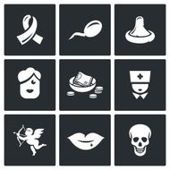 AIDS and HIV Infection icons Vector Illustration N2