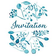 Save the date for holiday Watercolor hand drawn wedding invitation N4
