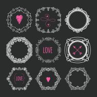 Collection of handdrawn laurels and wreaths