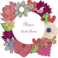 Round floral frame N6