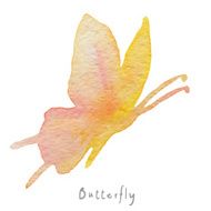 Watercolor butterfly hand drawn image Vector eps10 N3