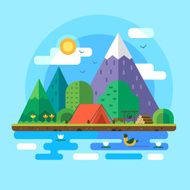 Morning landscape in the mountains