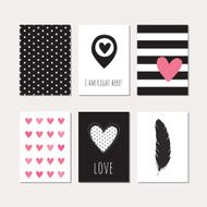 Set of creative love cards