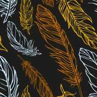 Seamless pattern with decorative feathers N16