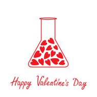 Love laboratory glass with hearts inside Happy Valentines Day c