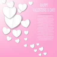 Valentines Day Paper Heart Backgroung Vector Illustration N4
