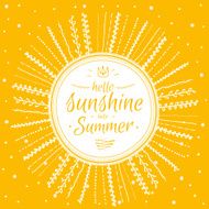 Summer card with cute sun and motivational typographic N2