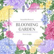 Frame with garden flowers N3