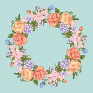Floral round frame N7
