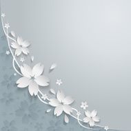 Cherry blossom paper flowers background