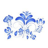 Flower isolated on a white background in Gzhel style