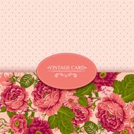 Elegance Vintage Floral Card with Roses N7