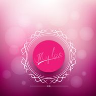 Abstract love labels elements on red background Vector illustra