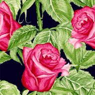 Vector Seamless Roses Watercolor Pattern