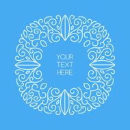 Vector line art style square frame Abstract floral decorative background