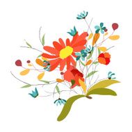 background with flowers in retro style N36