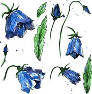 watercolor vector floral set N11
