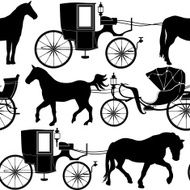 Carrige seamless background Vintage silhouette pattern
