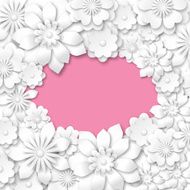 pink background with white flowers