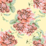 Seamless pattern with beautiful spring flowers and plants N6