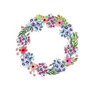 Watercolor flowers wreath N14