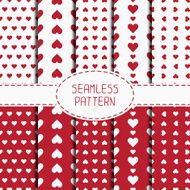 Set of red romantic seamless pattern with hearts Wrapping paper N5