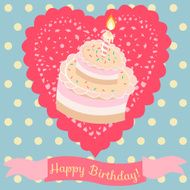Birthday cake and lace heart N2