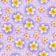 Background of tropical flowers plumeria on fabric