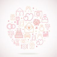 Set of wedding vector icons groupped in circle N2