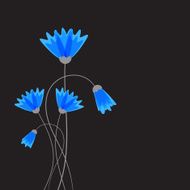 Abstract nature background Blue cornflowers N10