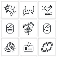Speed dating Icons Vector Illustration
