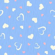Vector seamless blue wooden texture with hearts pattern