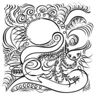 calligraphic swirling decorative elements