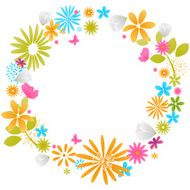 beautiful flower frame isolated on white