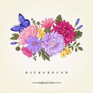 Card with a bouquet of flowers and butterfly N5