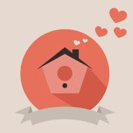 Little Bird House Card Vector