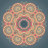 Round ornament pattern with floral decorative elements N6