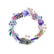 Watercolor flowers wreath N15