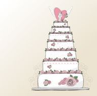 Vector wedding cake design N2