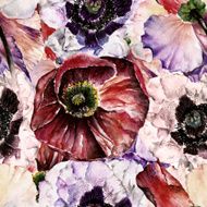 Seamless pattern with flowers Watercolor illustration N44
