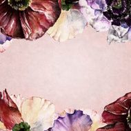 Background with flowers Watercolor illustration N6