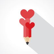 pencil with hearts N2