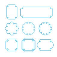 Set of outline frames emblems and badges