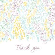 Card with doodle flowers N2