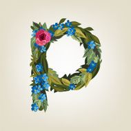 letter Flower alphabet Colorful font Lowercase N38