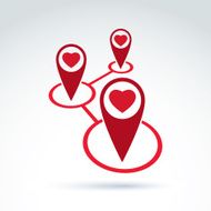 Hearts and connections icon Online Dating vector conceptual