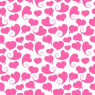 Seamless pattern Pink hearts on a white background