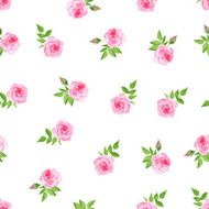 Delicate roses watercolor seamless vector print N2