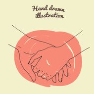 illustration to keep hands a pair of lovers or friends N3